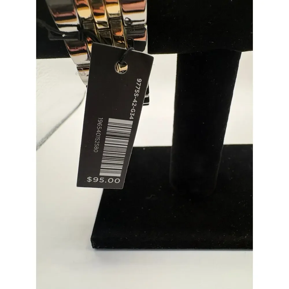 Jones New York Watch Black Dial Two-Tone Bracelet Nwt Style 9775S Silver